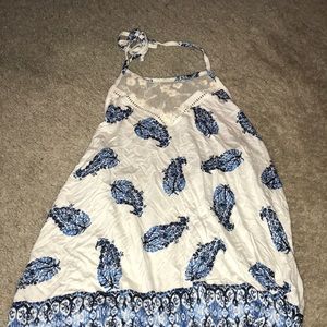 Blue and white tank top size medium